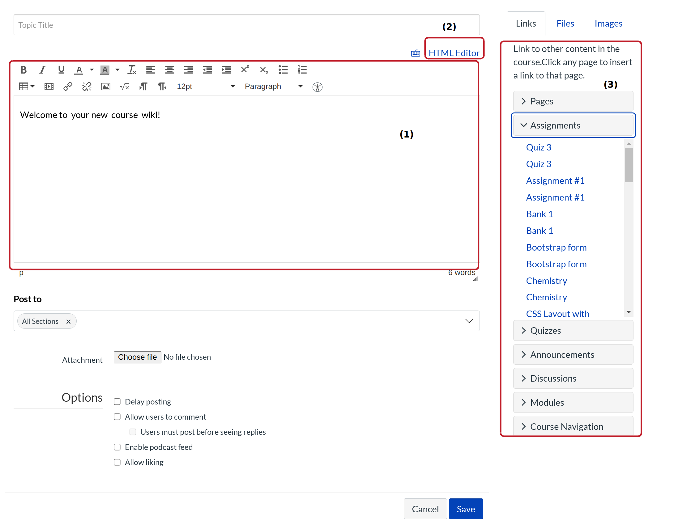 Open the Rich Content Editor